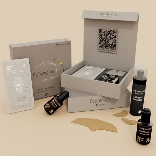 Anti-Aging Kit :  5 Nano Melting Collagen Mask Pouches (35 Patches Overall) + Serum - 30ml + Mist - 50ml [45 Days Pack]