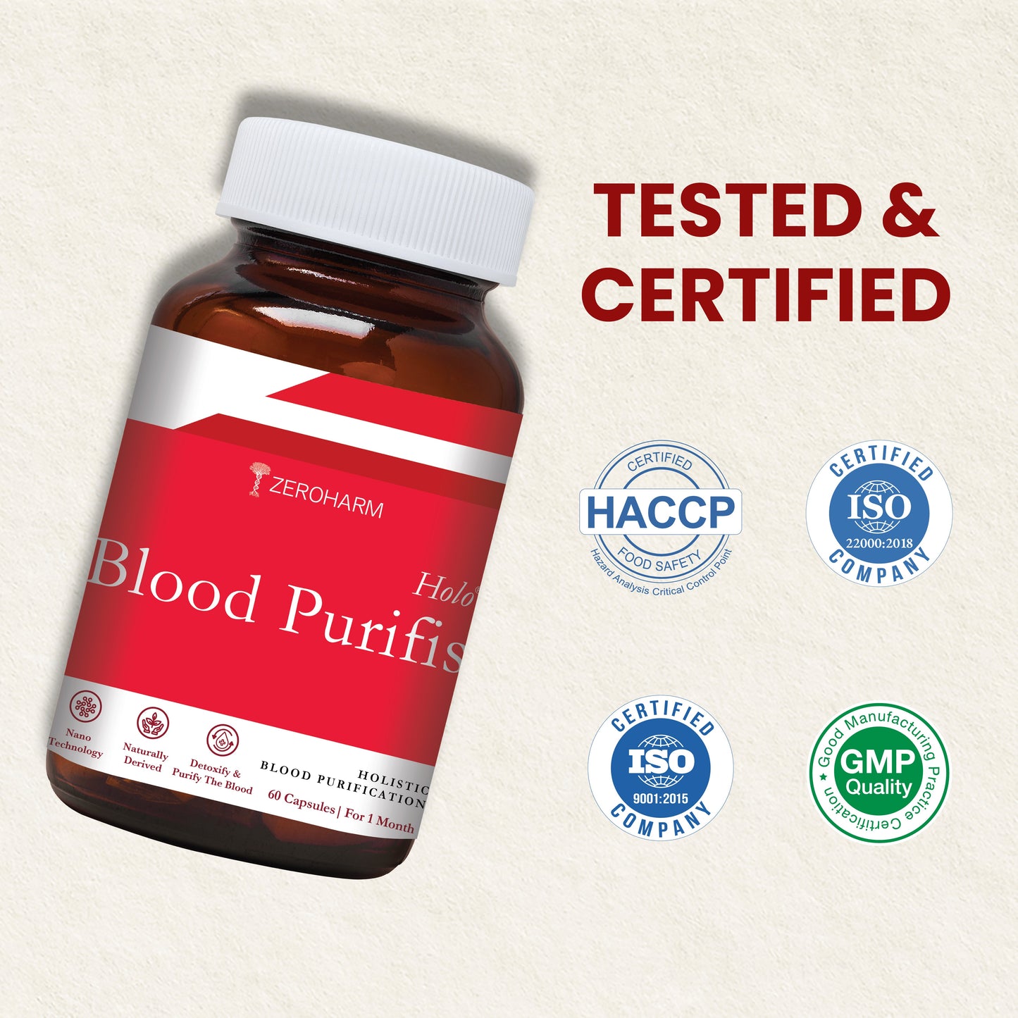 Ayurvedic Blood Purifier For Acne | 6 - Herb Nano Formula - Zeroharm