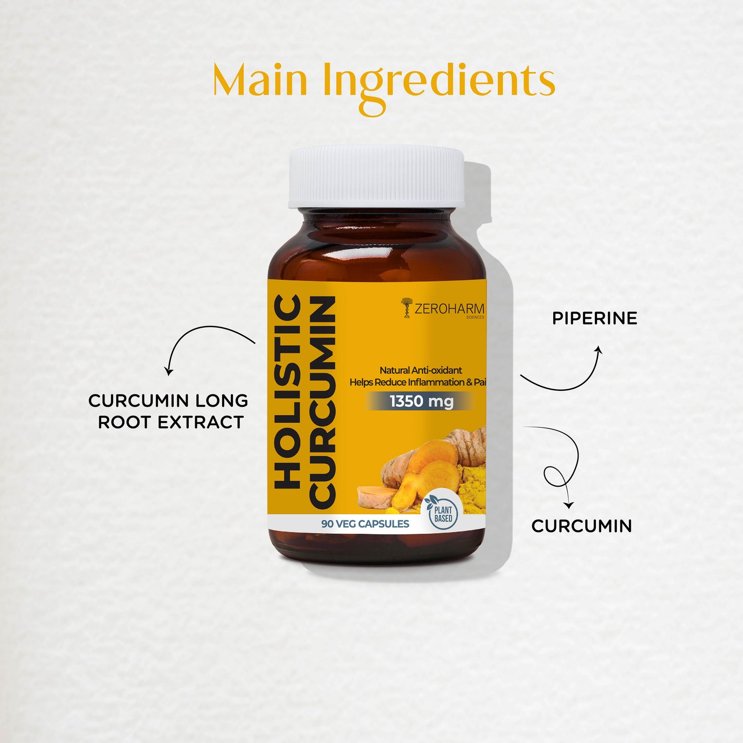 Holistic Curcumin Capsules With Piperine