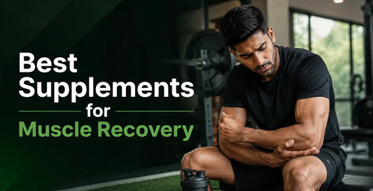 Best supplements for muscle recovery after workouts, featuring an athlete experiencing muscle soreness.