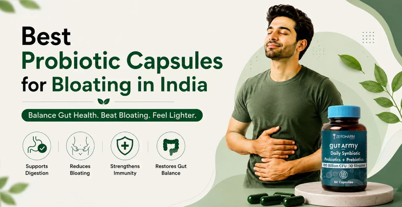 Best Probiotic Capsules for Bloating in India: Evidence-Based Guide to Gut Army (2026)