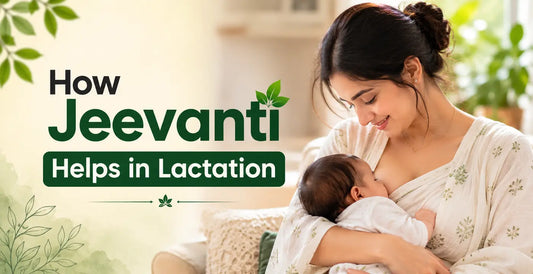 Mother breastfeeding newborn - how Jeevanti herb naturally supports lactation and breast milk production.