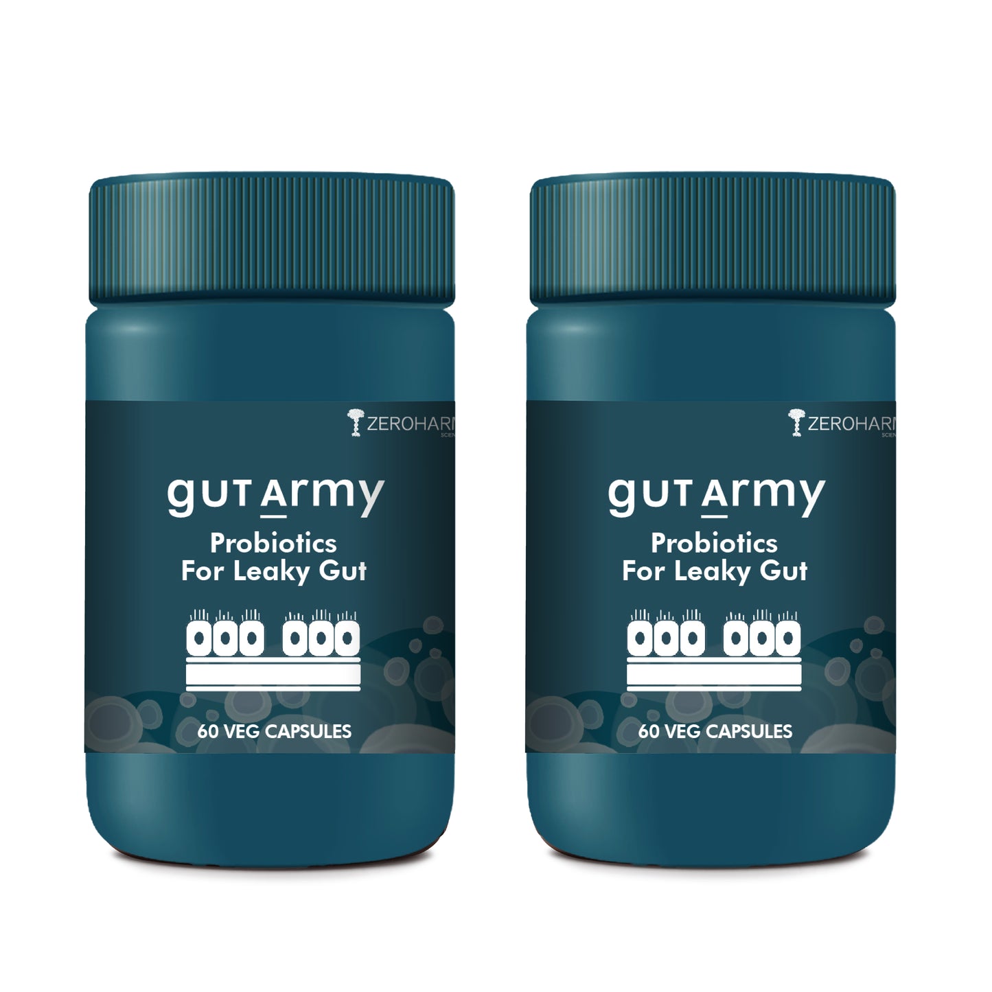two bottles of leaky gut vitamins