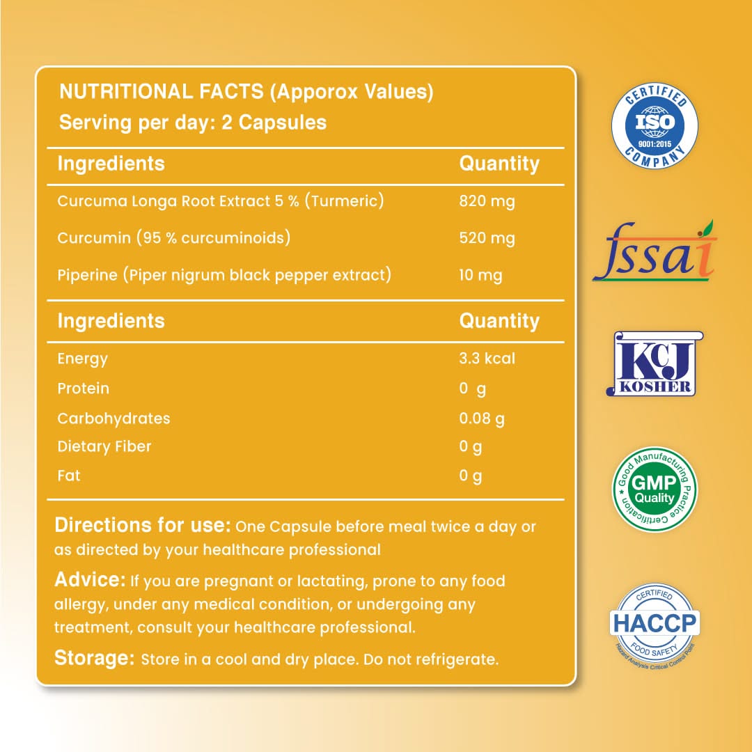 Holistic Curcumin Capsules With Piperine