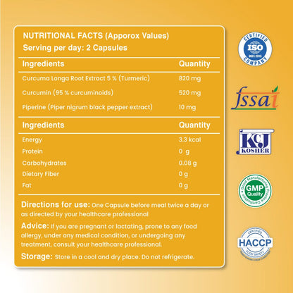 Holistic Curcumin Capsules With Piperine