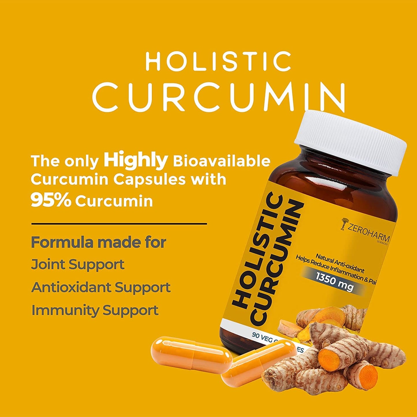 Holistic Curcumin Capsules With Piperine