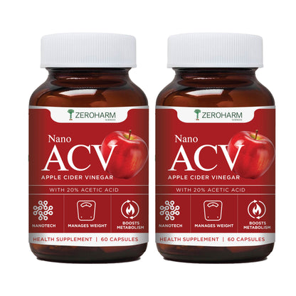 two glass bottles of acv tablets