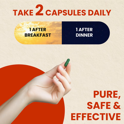 Take two gainwell supplement capsules daily, one after breakfast and one after dinner.