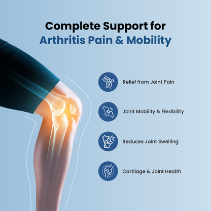 Arthritis pain and joint mobility support infographic