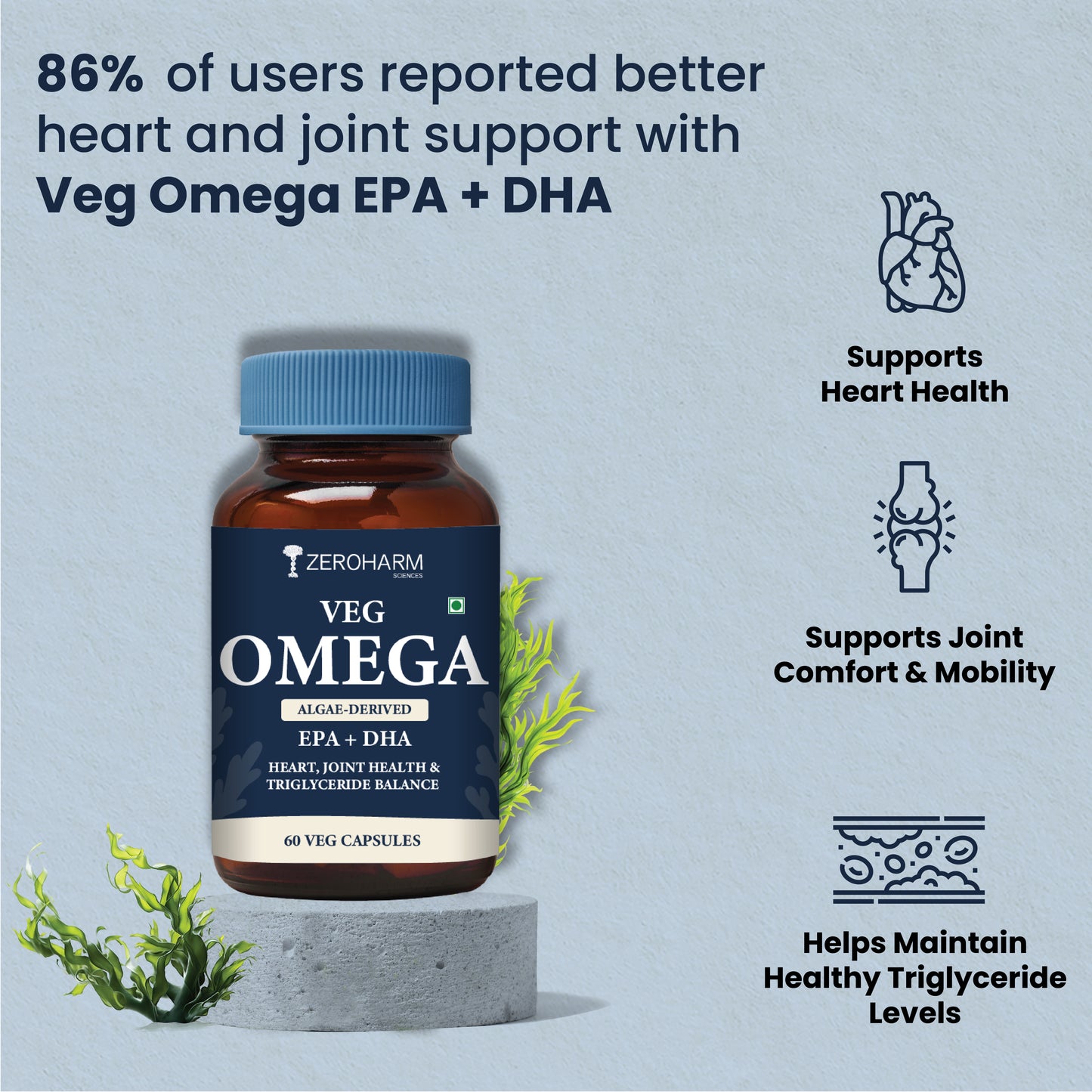 ZeroHarm Veg Omega Capsules With High EPA+DHA