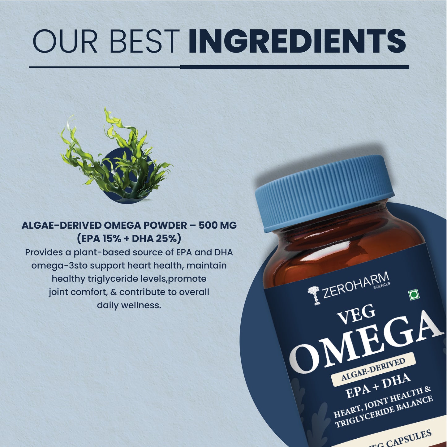ZeroHarm Veg Omega Capsules With High EPA+DHA