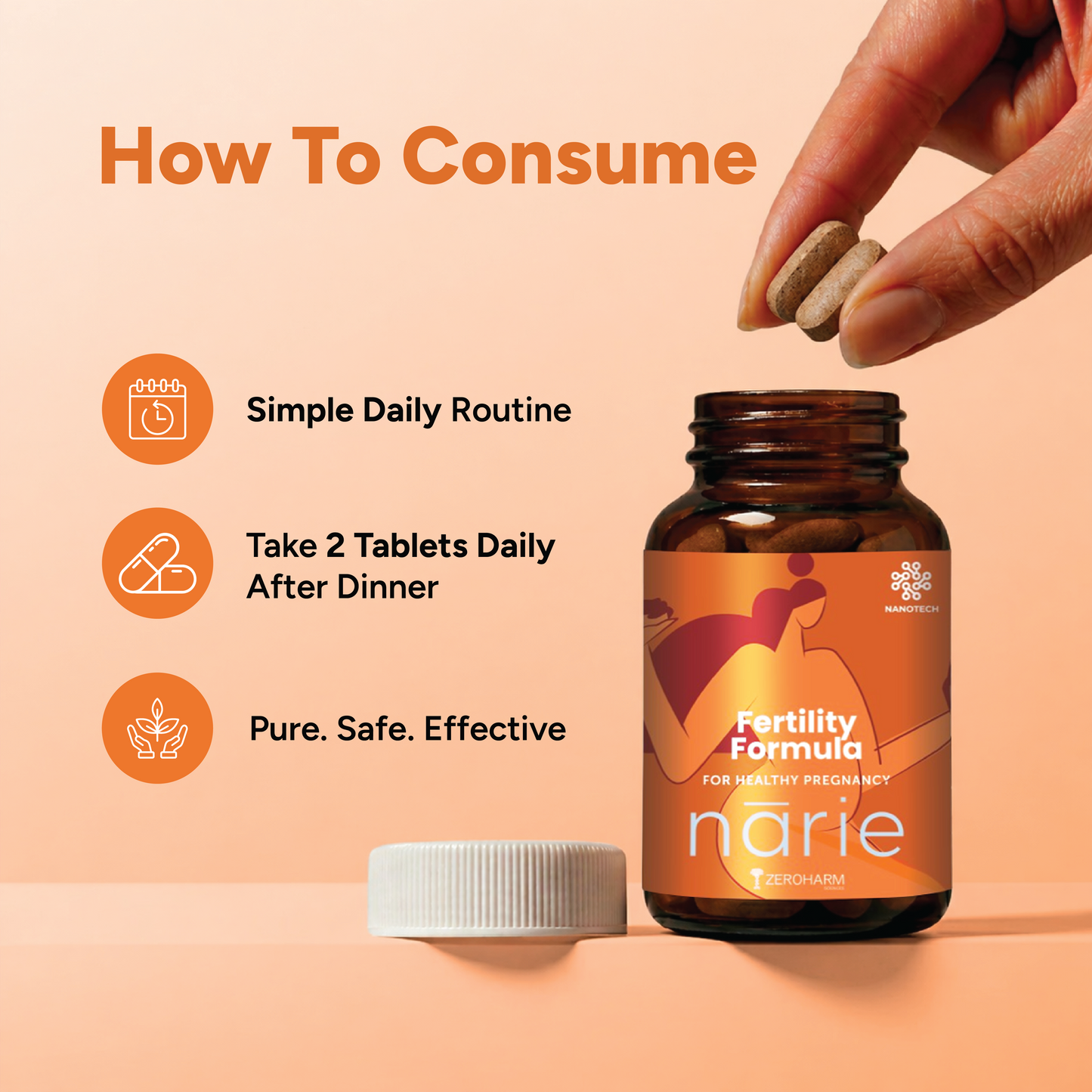 Ayurvedic ZeroHarm Narie Fertility Formula Tablets to Conceive Naturally