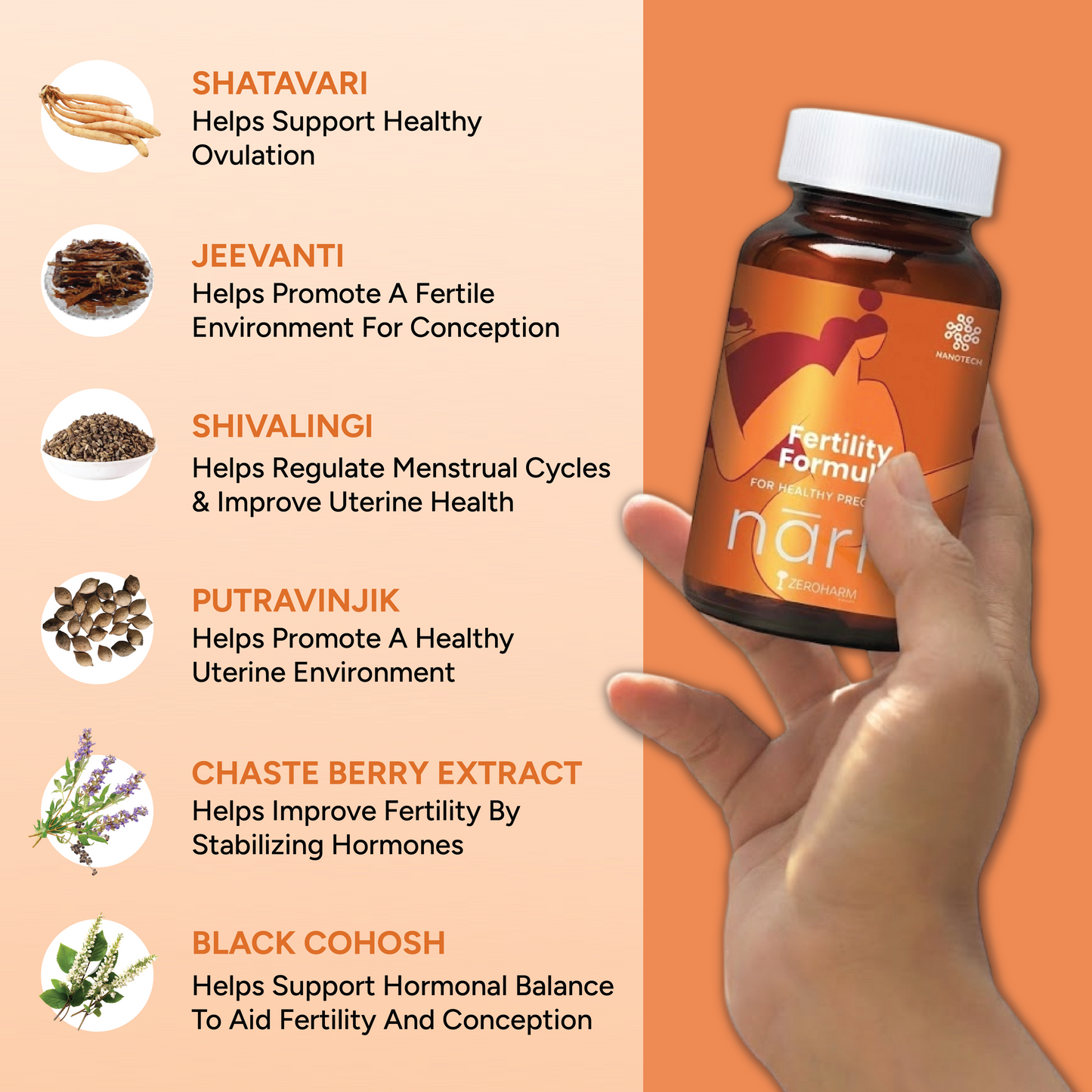 Ayurvedic ZeroHarm Narie Fertility Formula Tablets to Conceive Naturally