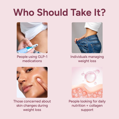 Suitable for GLP-1 users concerned about rapid weight loss and changes in skin firmness.