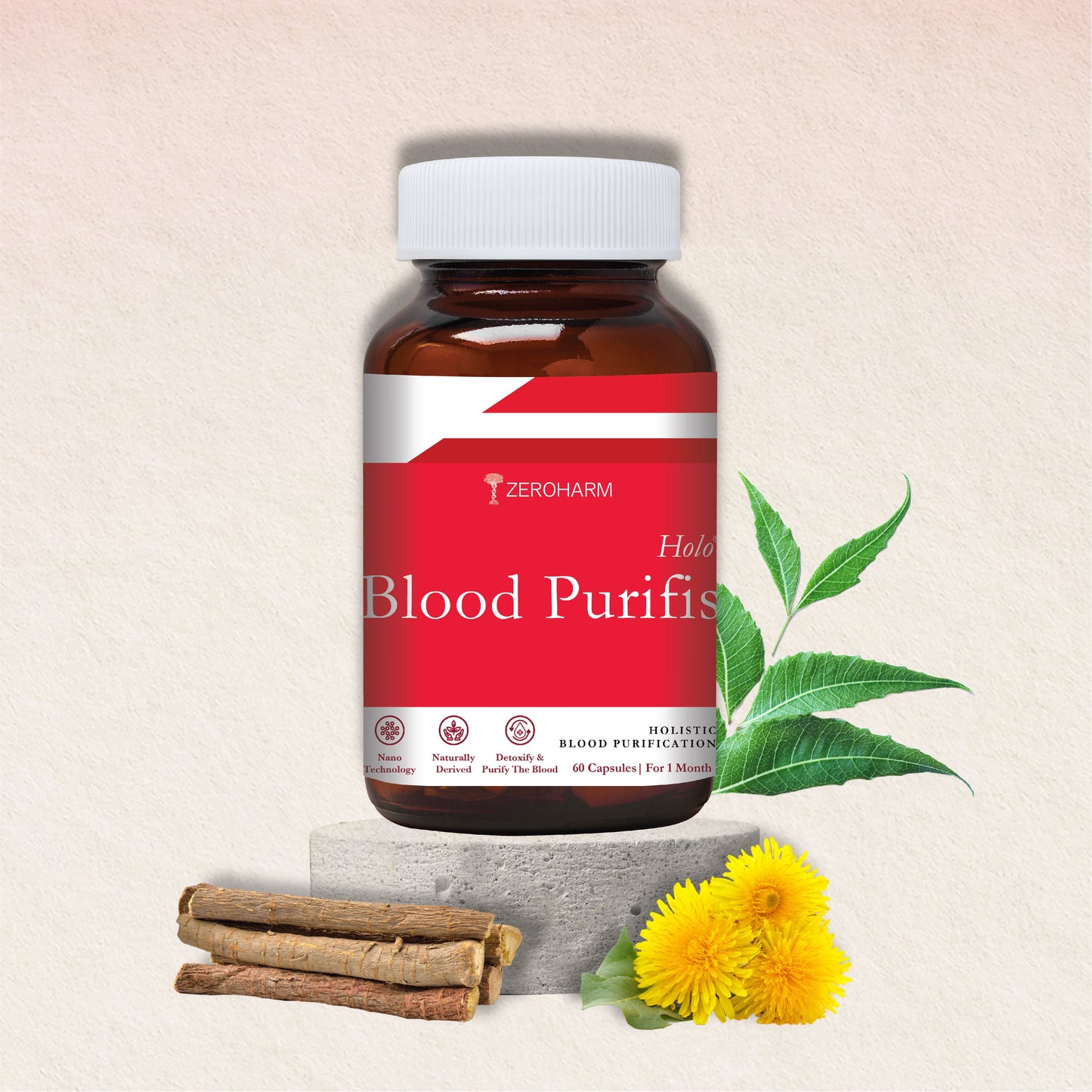 Ayurvedic Blood Purifier For Acne | 6 - Herb Nano Formula - Zeroharm