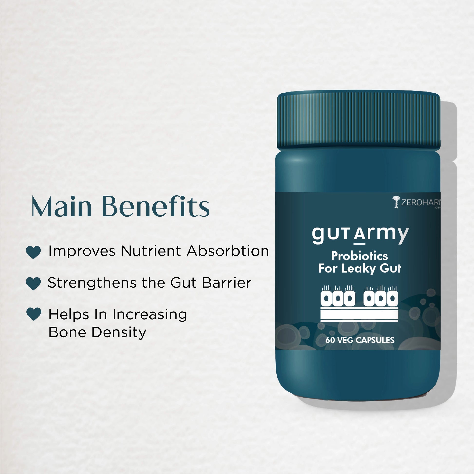 Gut Army Probiotic Leaky Gut Supplements - Zeroharm