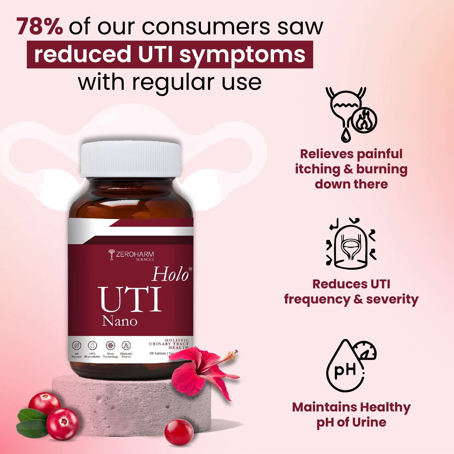 Holo UTI (Urinary Tract Infection) Tablets - ZeroHarm
