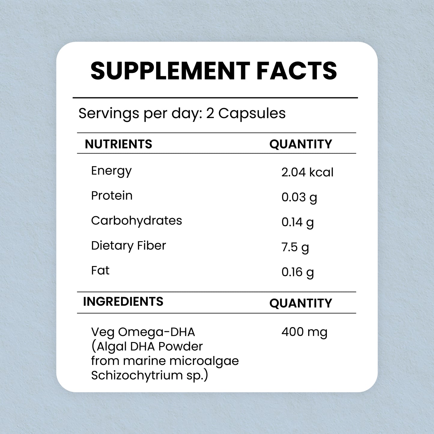 Veg Omega 3 DHA Capsules
