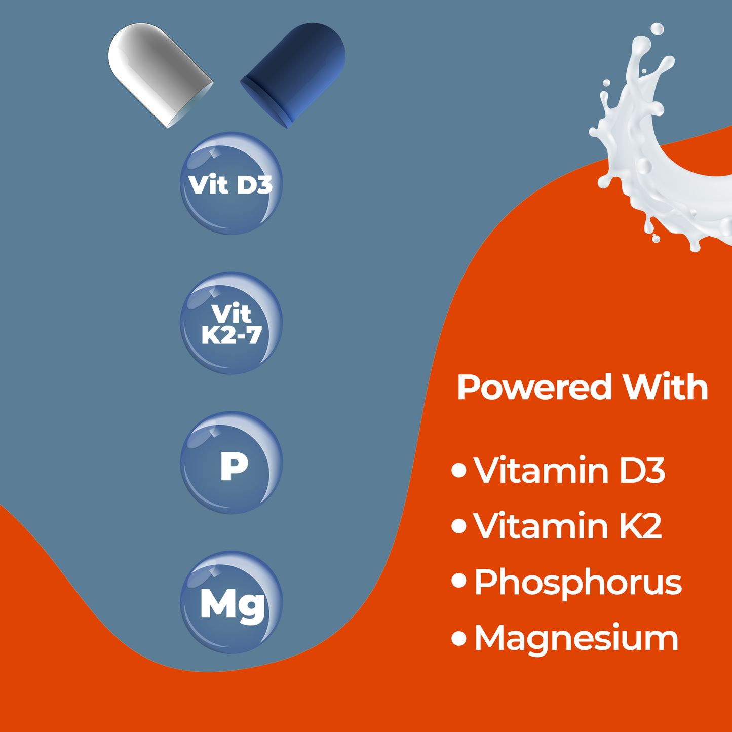 ashwagandha and calcium with Vitamin D3,K2,Phosphorus and magnesium