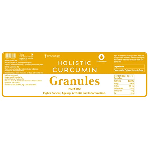 curcumin extract granules label