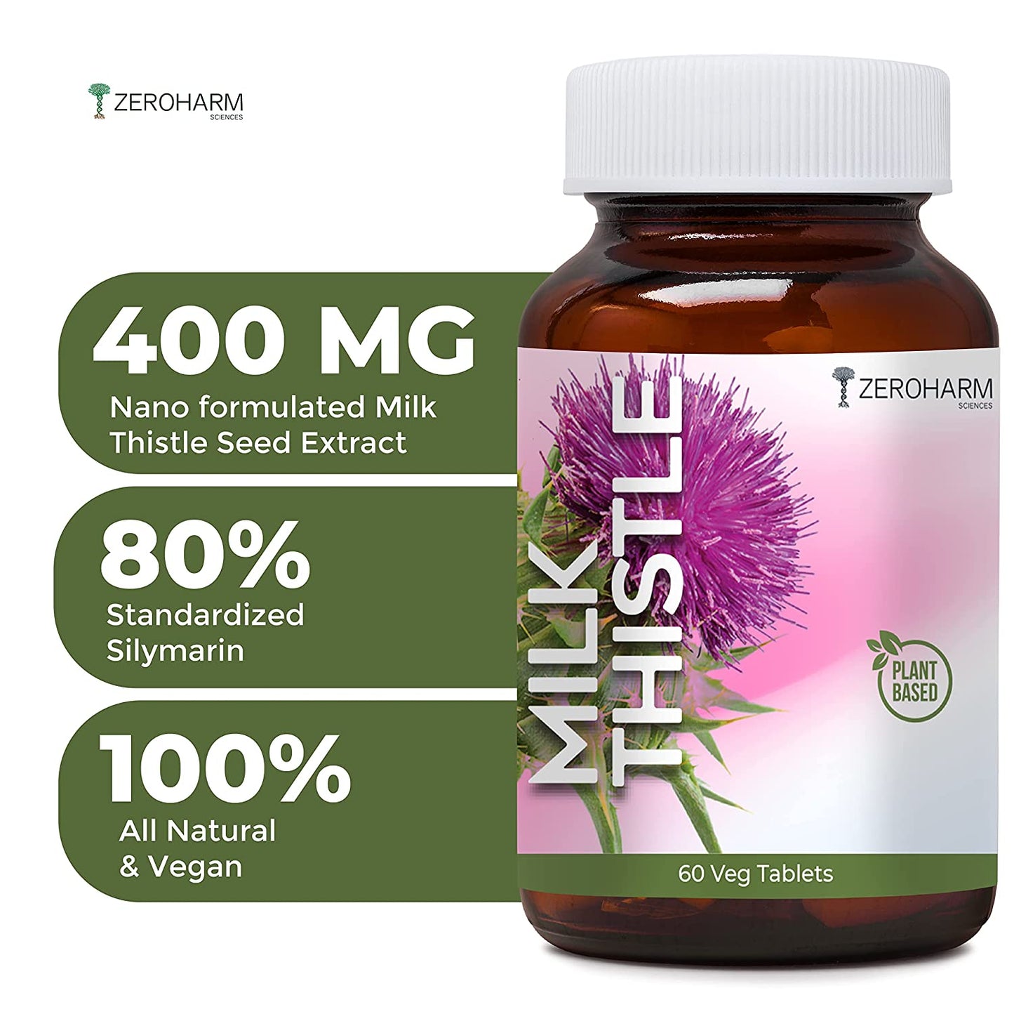 milk thistle capsules made with  nano formulation and all natural vegan